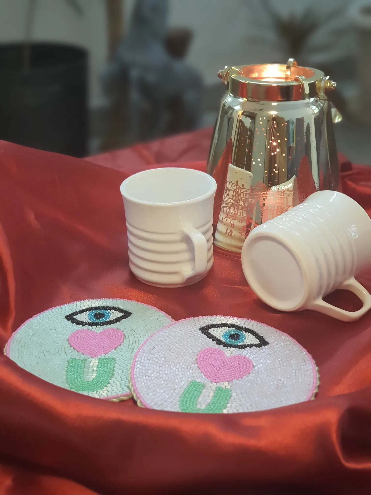 EYE HEART YOU (PINK+GREEN) - PAIR