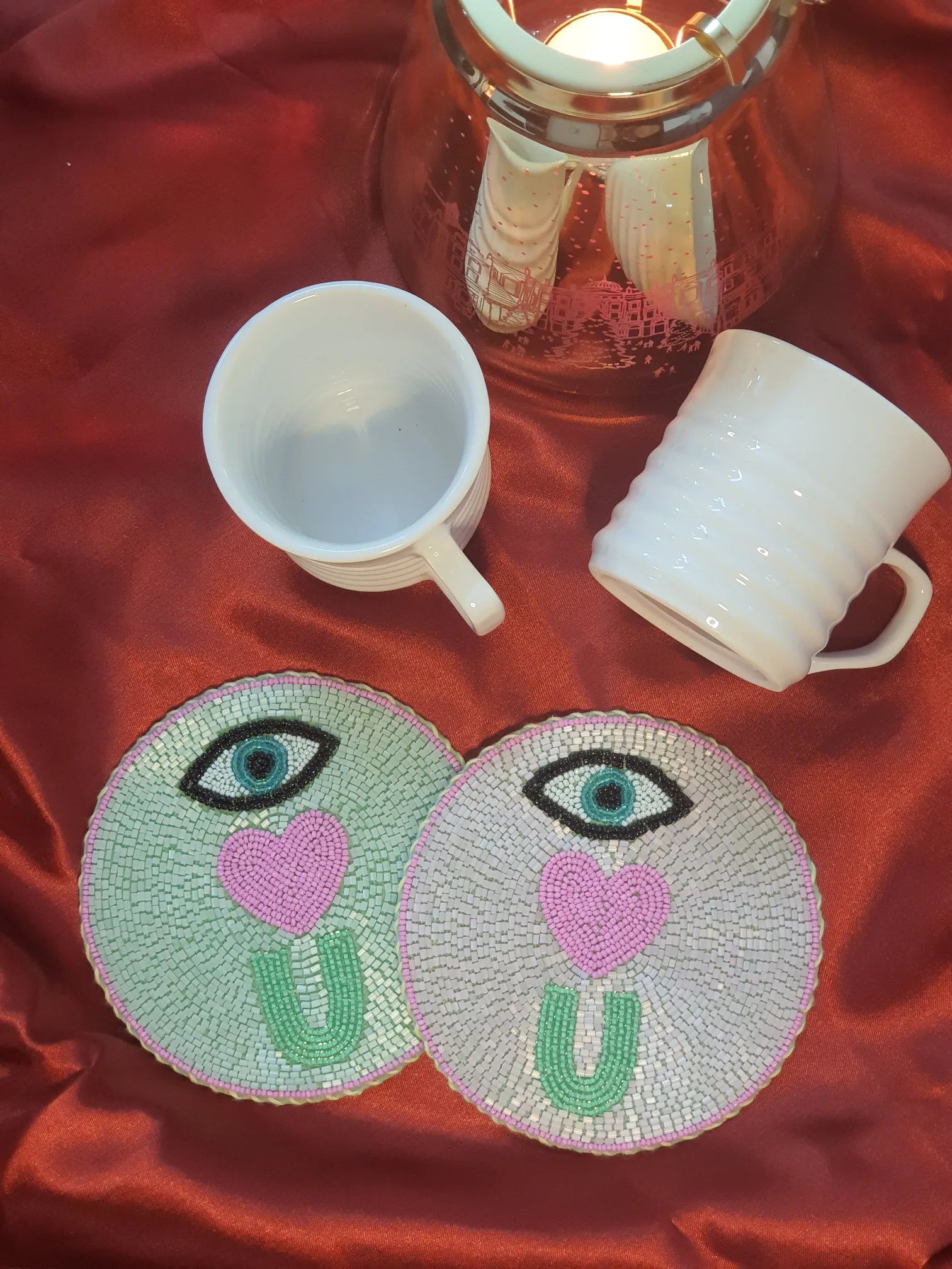 EYE HEART YOU (PINK+GREEN) - PAIR