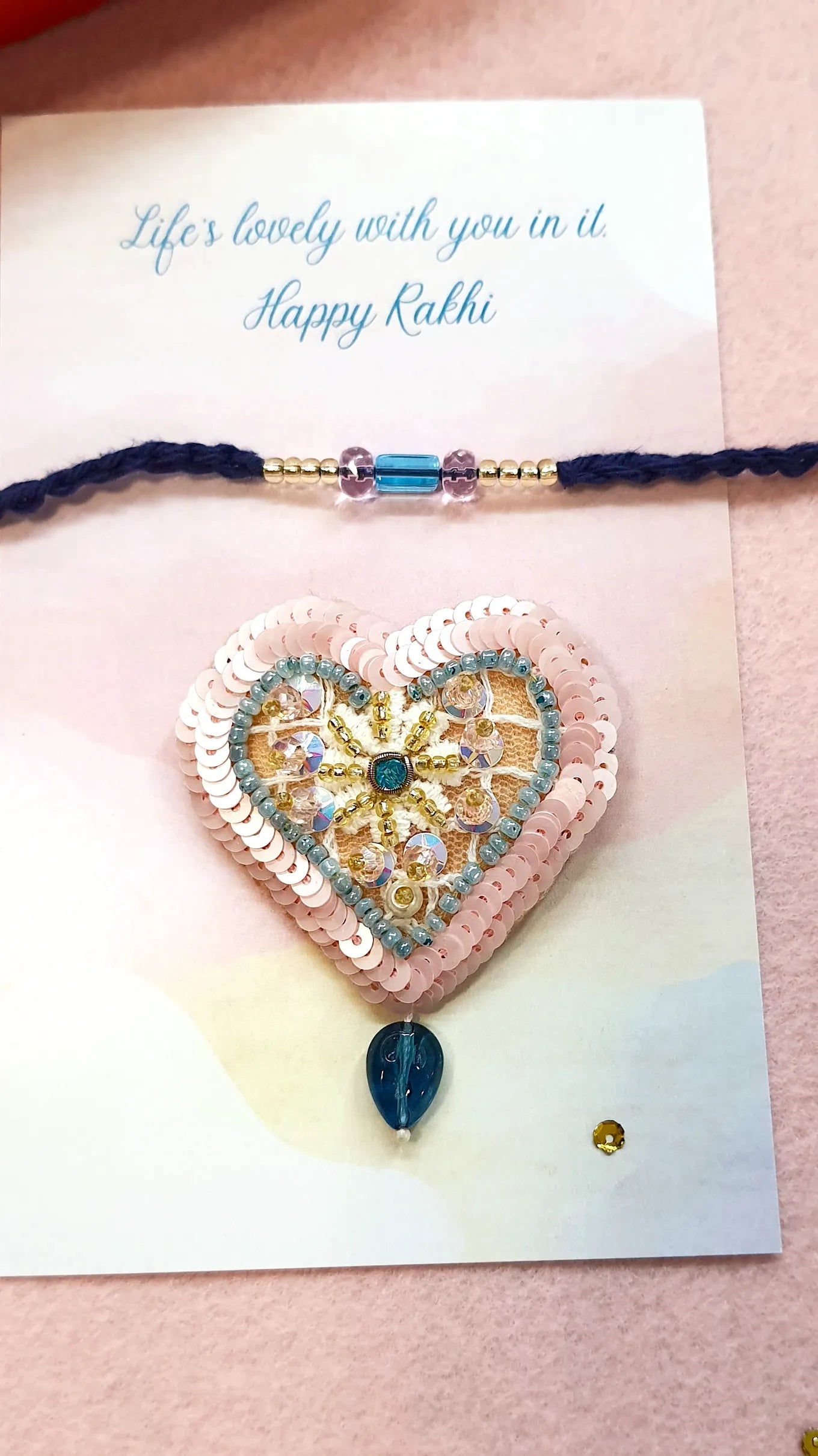 Starry Night Rakhi & Parisian Heart Brooch