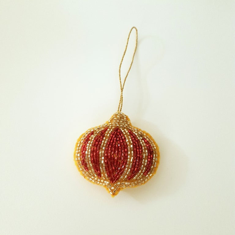 RED & GOLD BAUBLE