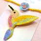 Phool Rakhi & Yellow Hummingbird Brooch