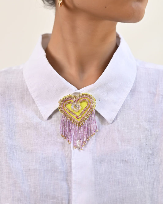 FRINGED FLORAL HEART (LILAC)
